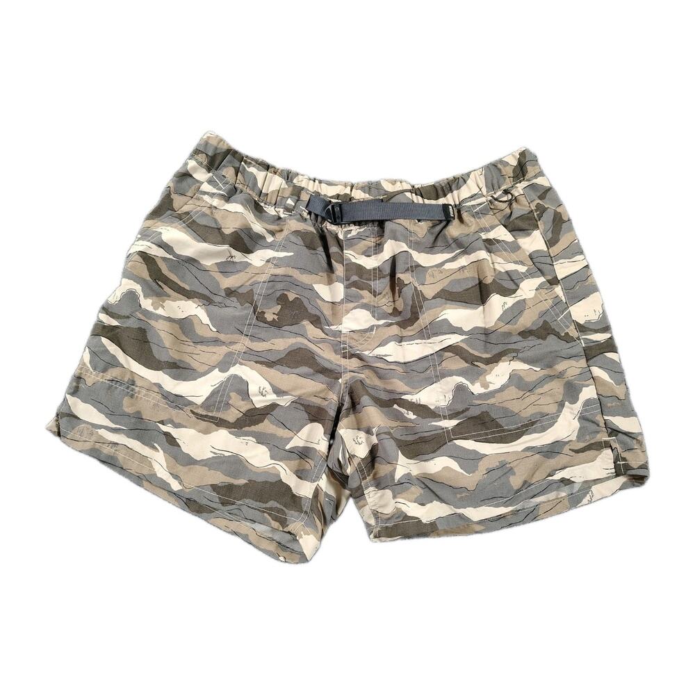 REI CO-OP Shorts Mens L Beige Hybrid Belted Nylon Quick Dry Stretch Outdoor EUC